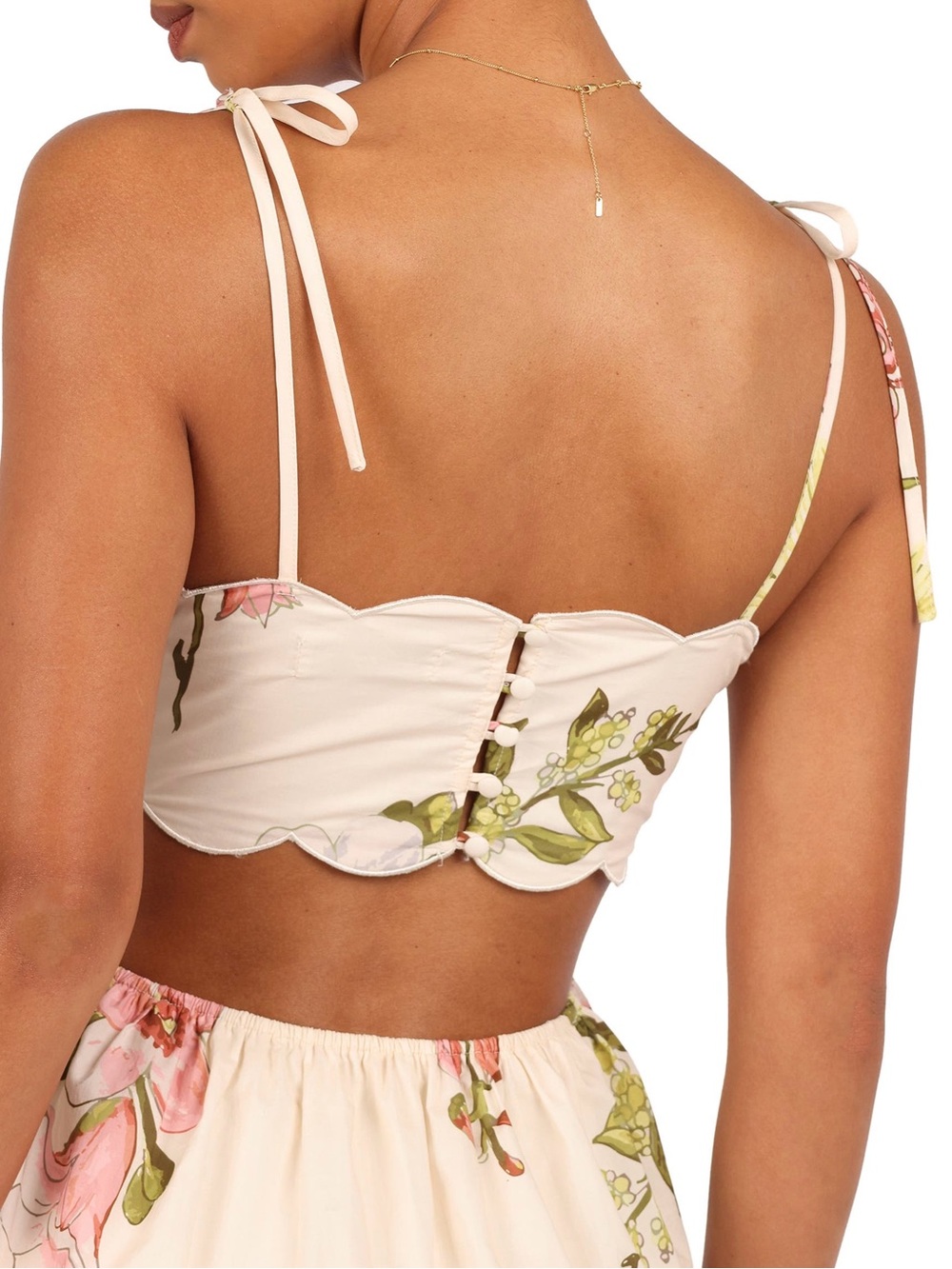Petal & Pup Adelaide Scallop Cutout Tie Strap Maxi Dress Sz NWT - Picture 2 of 11
